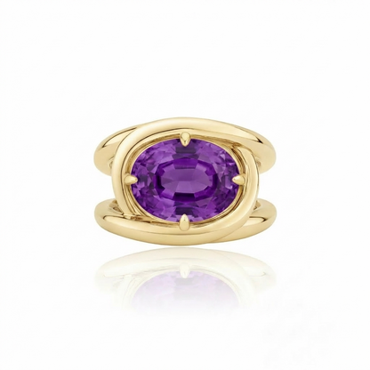 Velara Twist Ring – Purple Sapphire