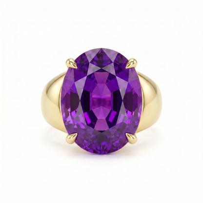 Velara Signet Ring – Purple Sapphire