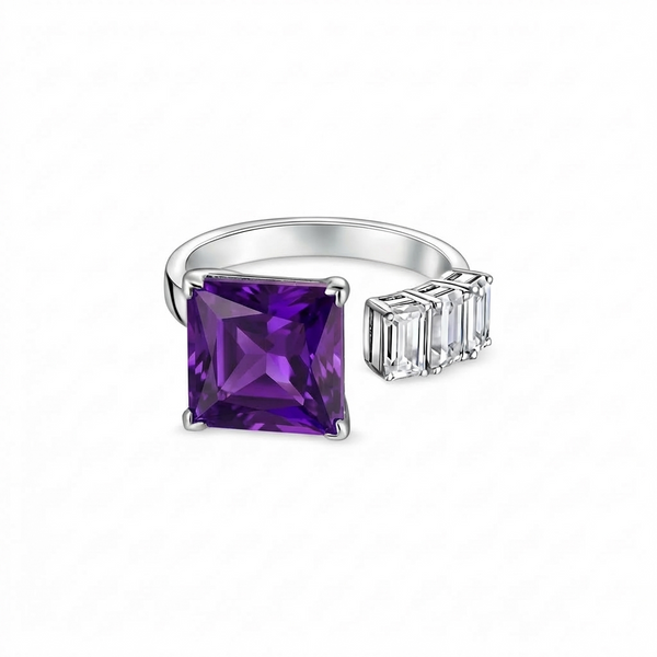 Aria Princess Open Ring – Purple Sapphire