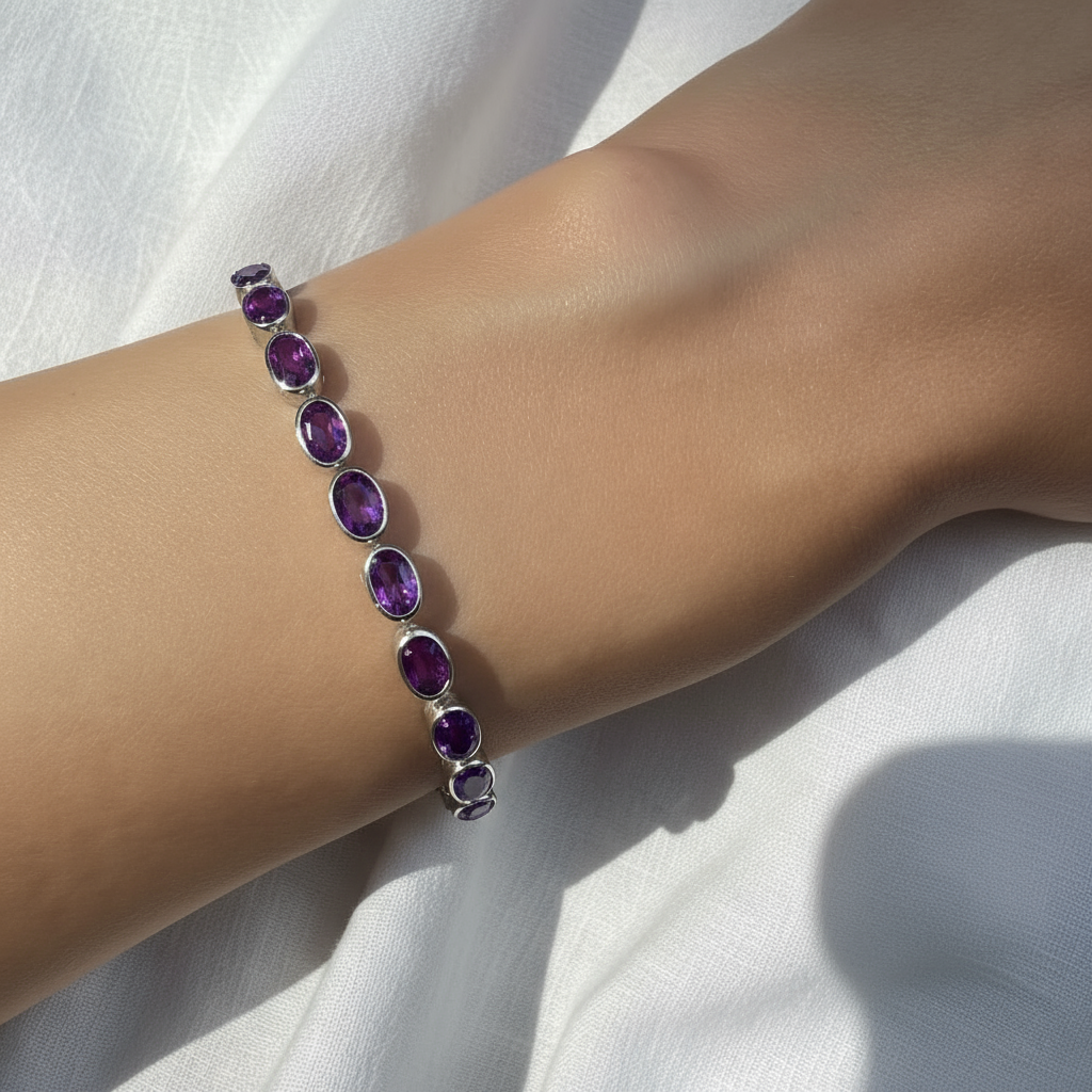 Velara Frame Tennis Bracelet – Purple Sapphire