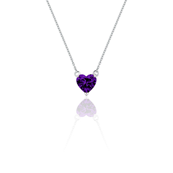 Amore Mini Solitaire Necklace – Purple Amethyst