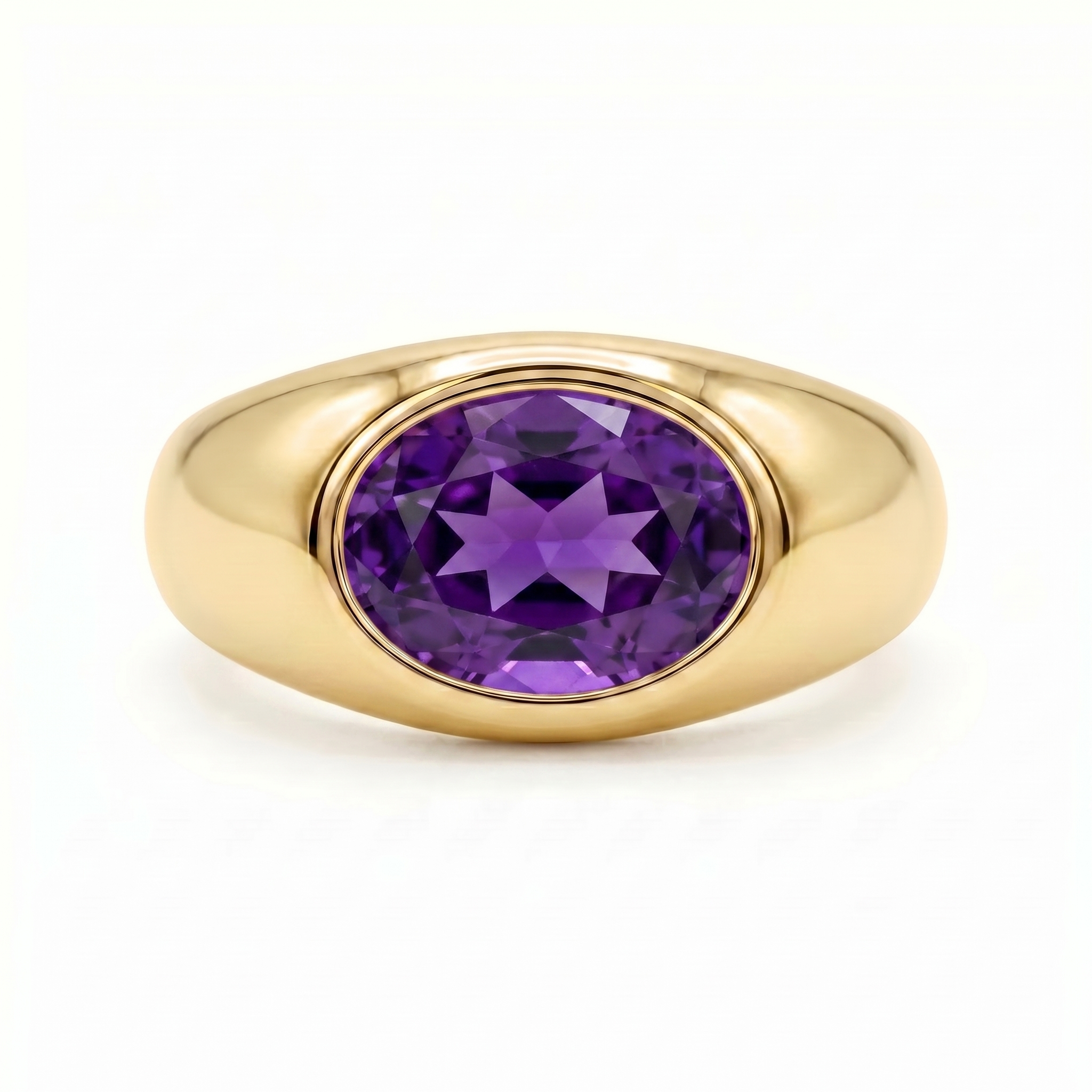 Velara Lateral Signet Ring – Purple Sapphire