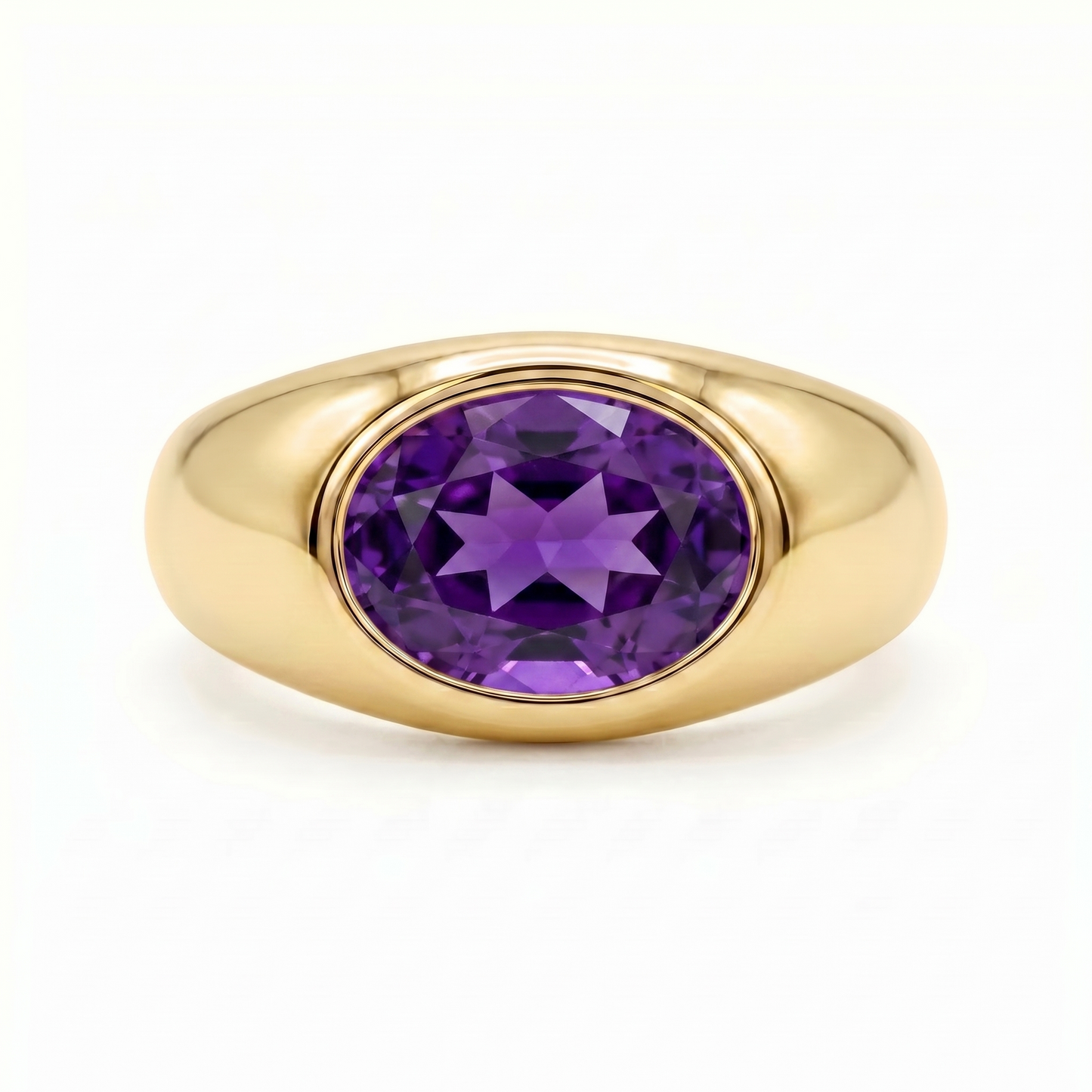 Velara Lateral Signet Ring – Purple Sapphire
