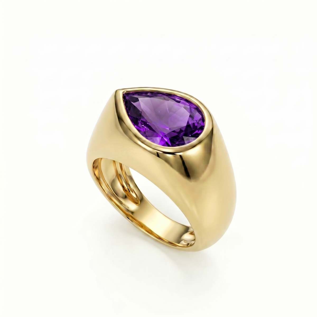 Nova Lateral Signet Ring – Purple Sapphire