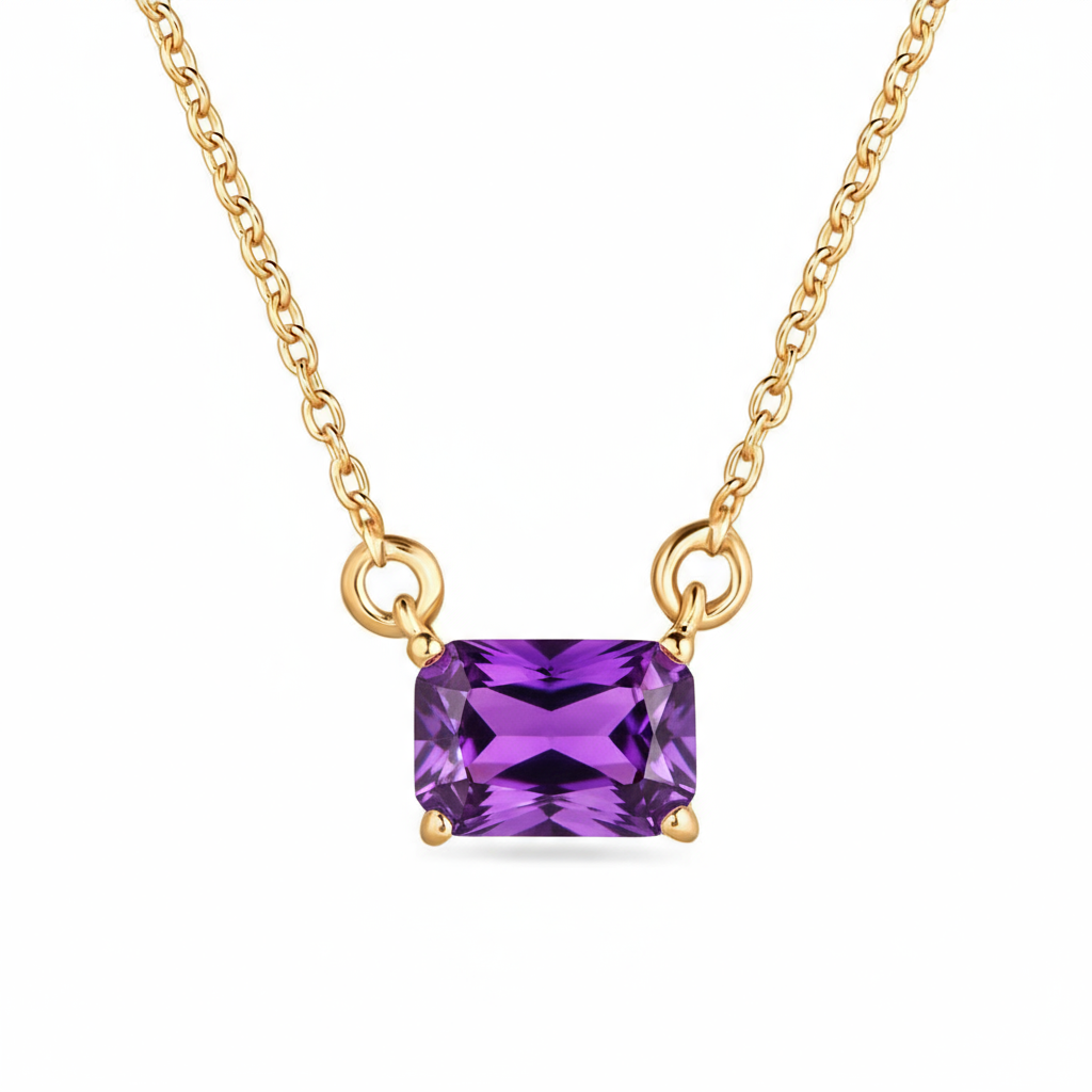 Nexus Solitaire Necklace – Purple Amethyst
