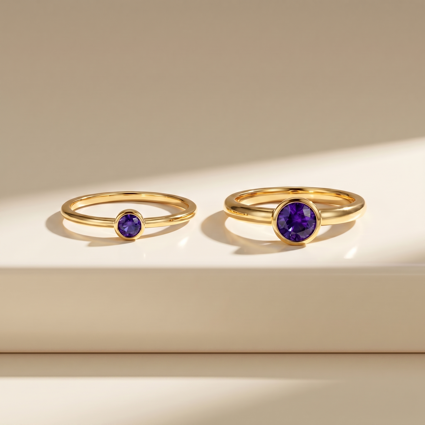 Forma Solitaire Ring – Purple Sapphire