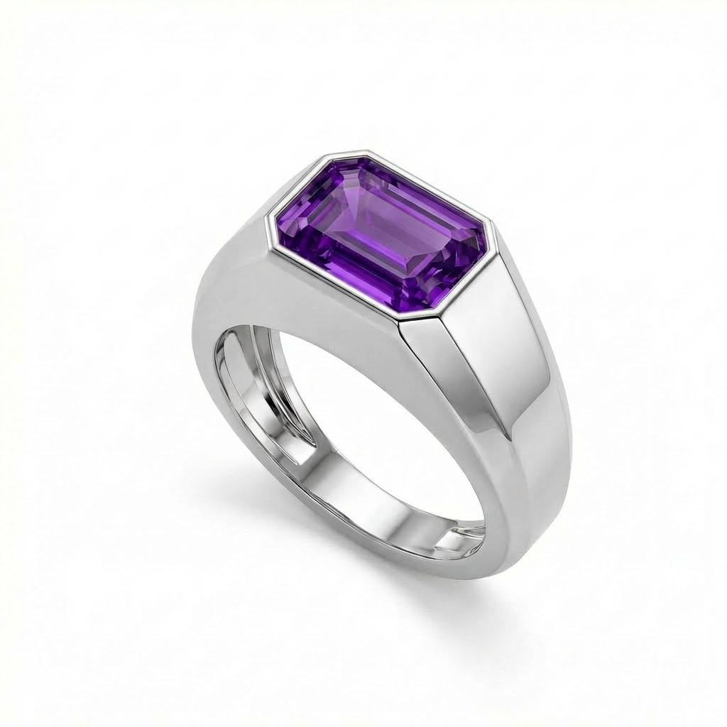 Nexus Signet Ring – Purple Sapphire