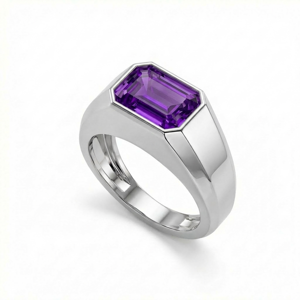 Nexus Signet Ring – Purple Sapphire