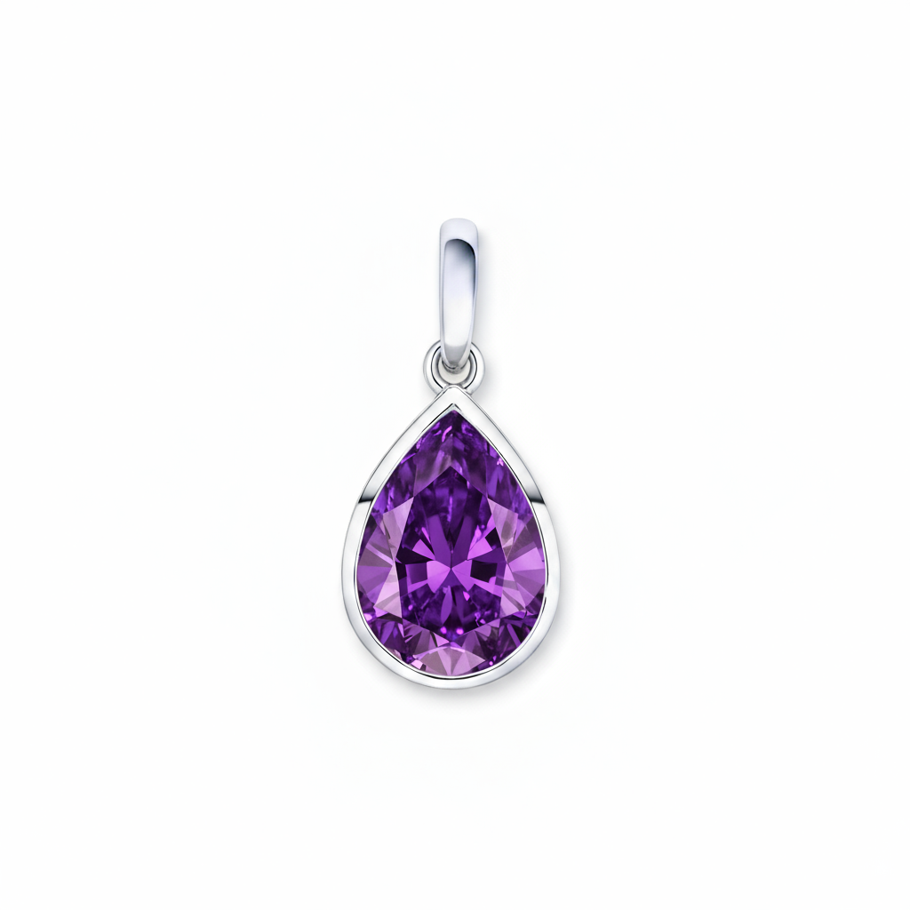 Nova Bold Solitaire Pendant – Purple Amethyst