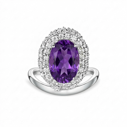 Velara Crest Ring – Purple Sapphire