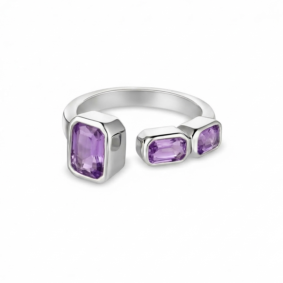 Nexus Frame Open Ring – Purple Sapphire