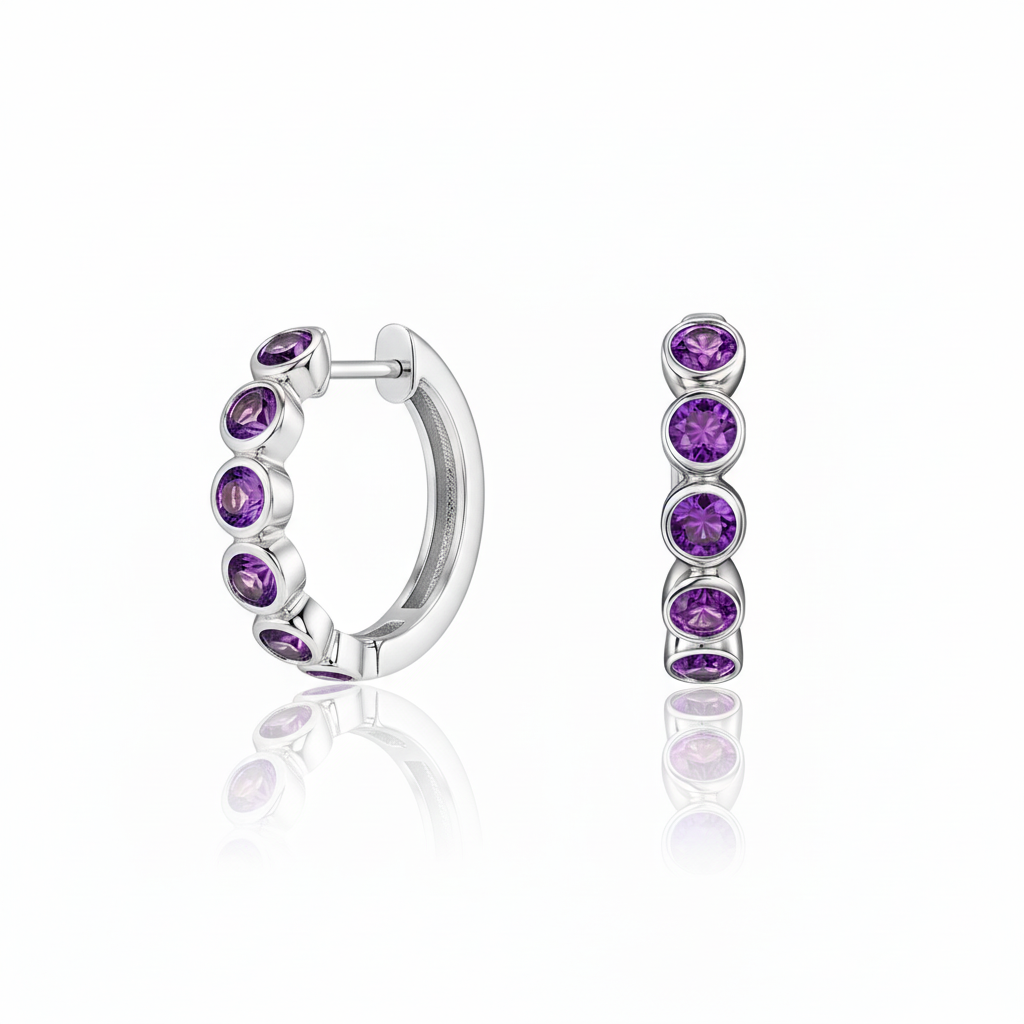 Forma Mini Hoop Earrings – Purple Sapphire