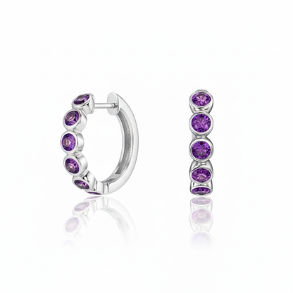 Forma Mini Hoop Earrings – Purple Sapphire