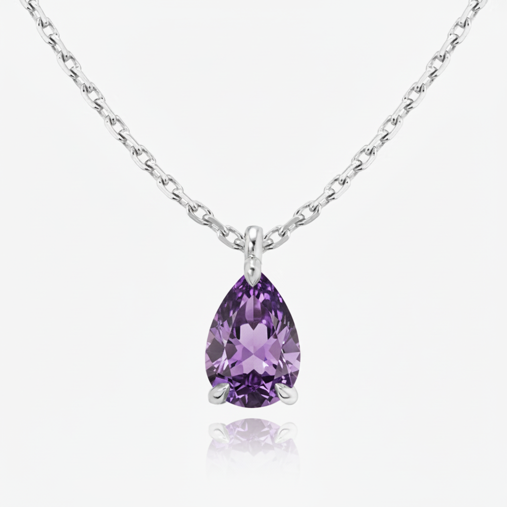Nova Solitaire Necklace – Purple Amethyst