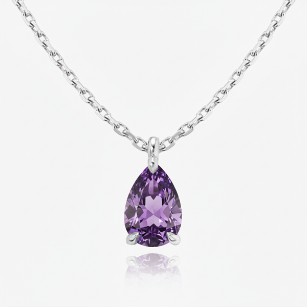 Nova Solitaire Necklace – Purple Sapphire