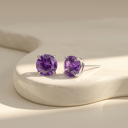 Juno Stud Earrings – Purple Sapphire