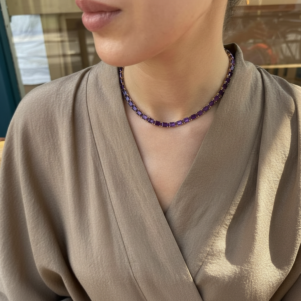 Nexus Tennis Necklace – Purple Sapphire