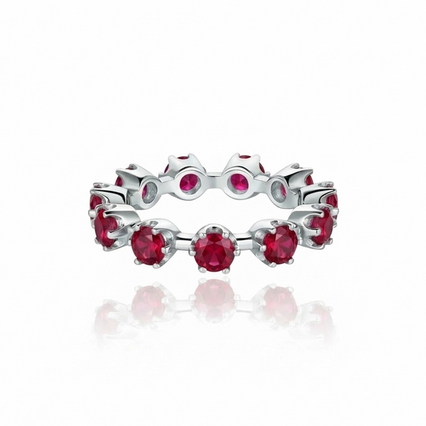 Linea Maxi Station Ring – Red Ruby
