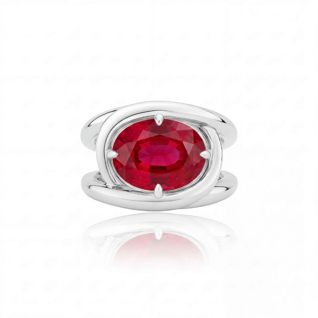 Velara Twist Ring – Red Ruby