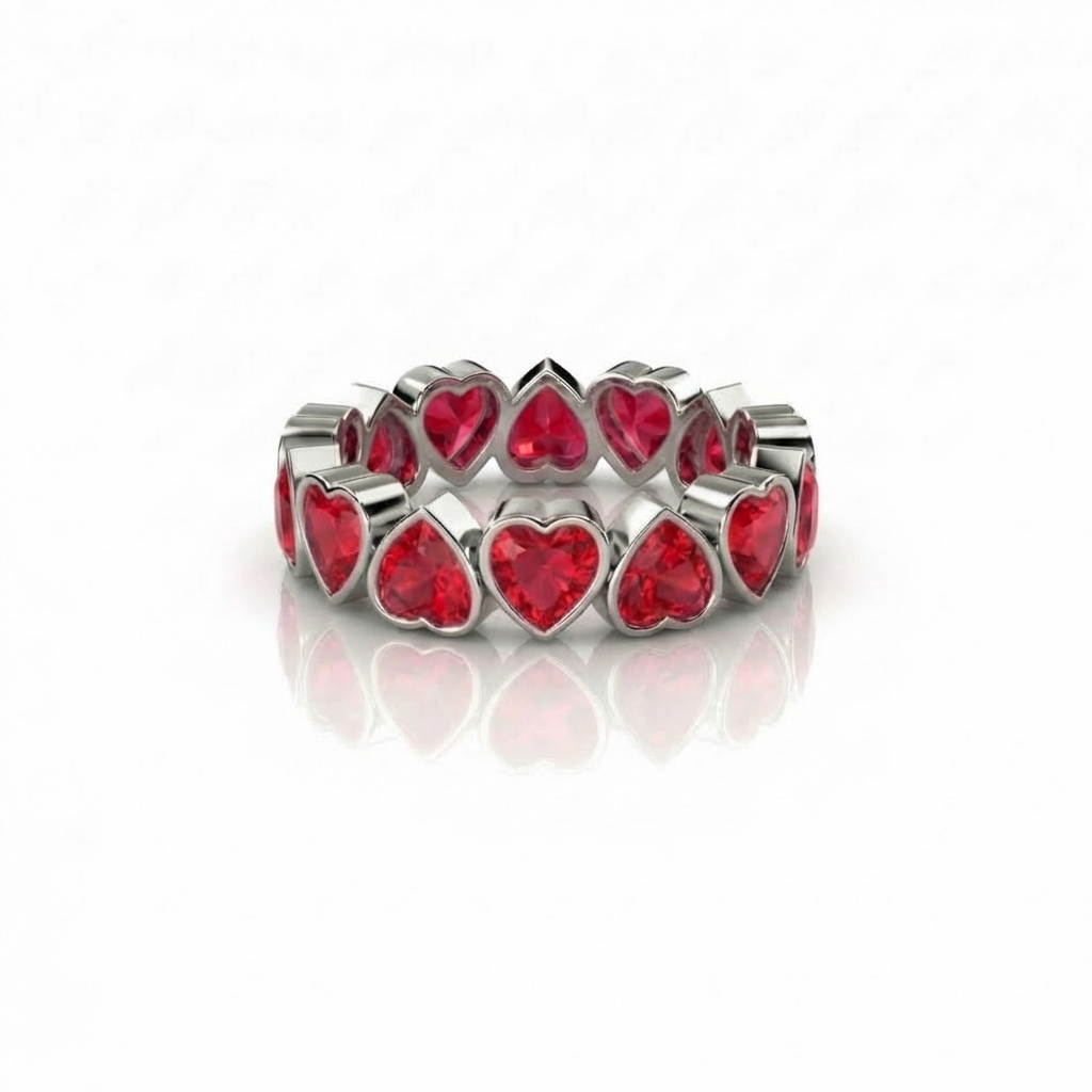 Amore Frame Eternity Ring – Red Ruby