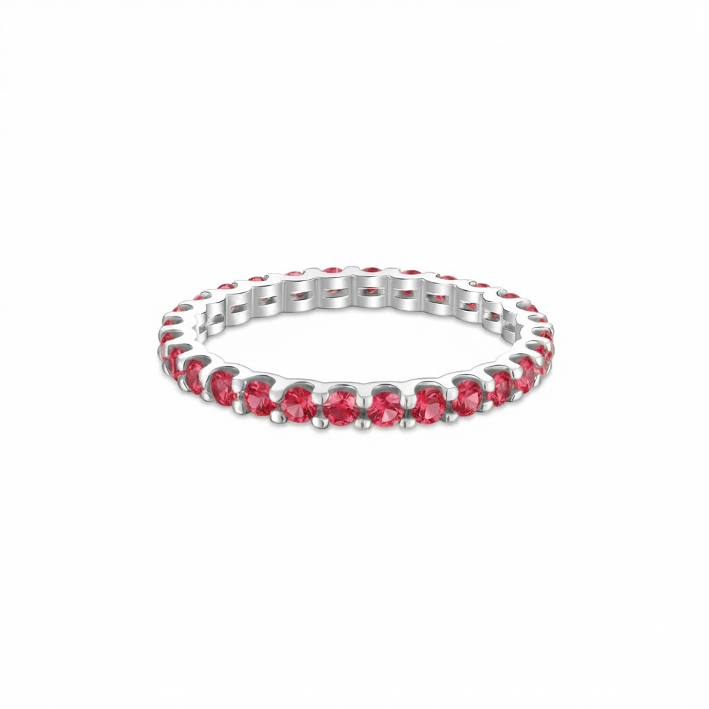 Linea Midi Ring – Red Ruby