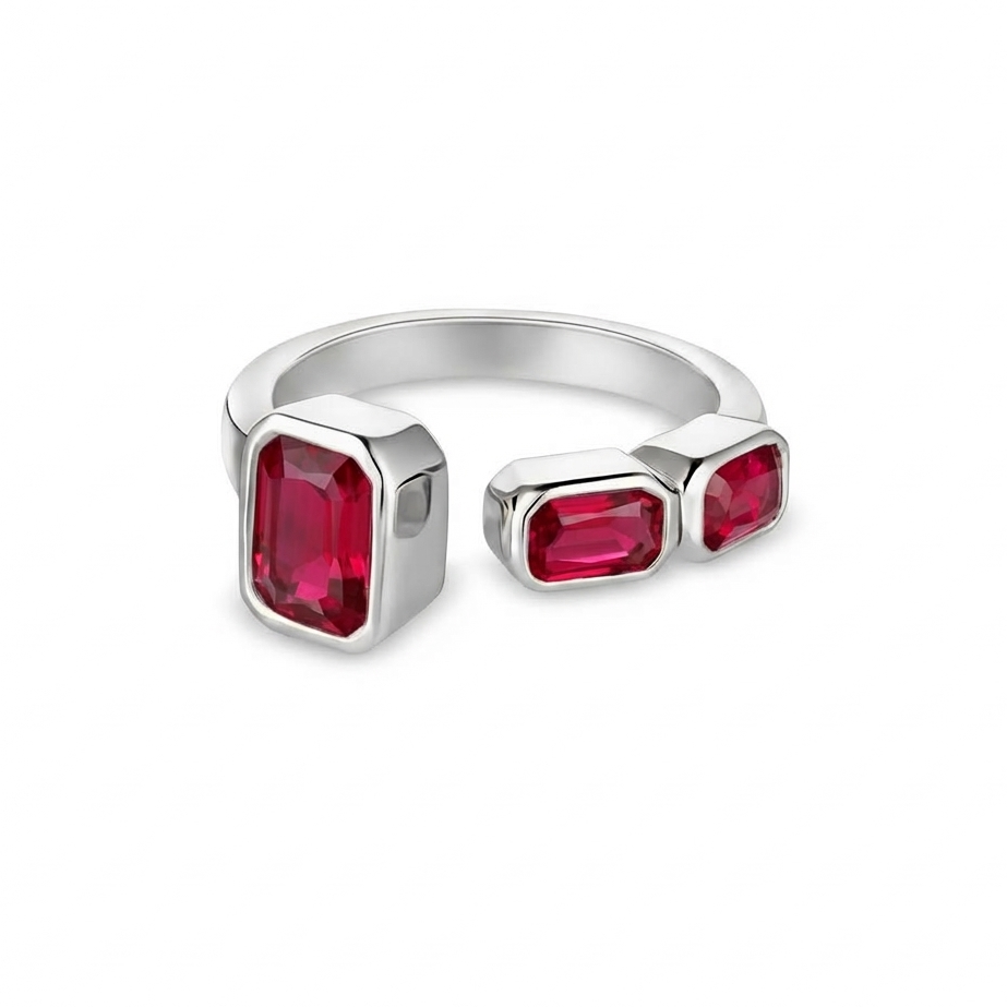Nexus Frame Open Ring – Red Ruby