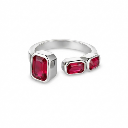 Nexus Frame Open Ring – Red Ruby