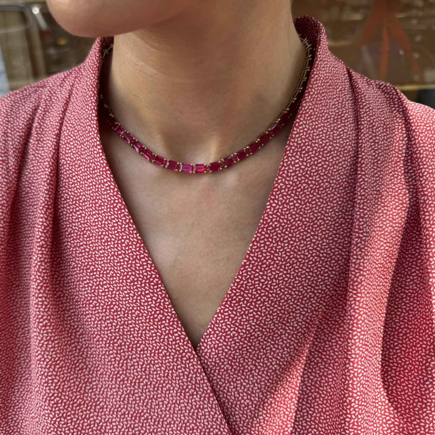 Nexus Tennis Necklace – Red Ruby