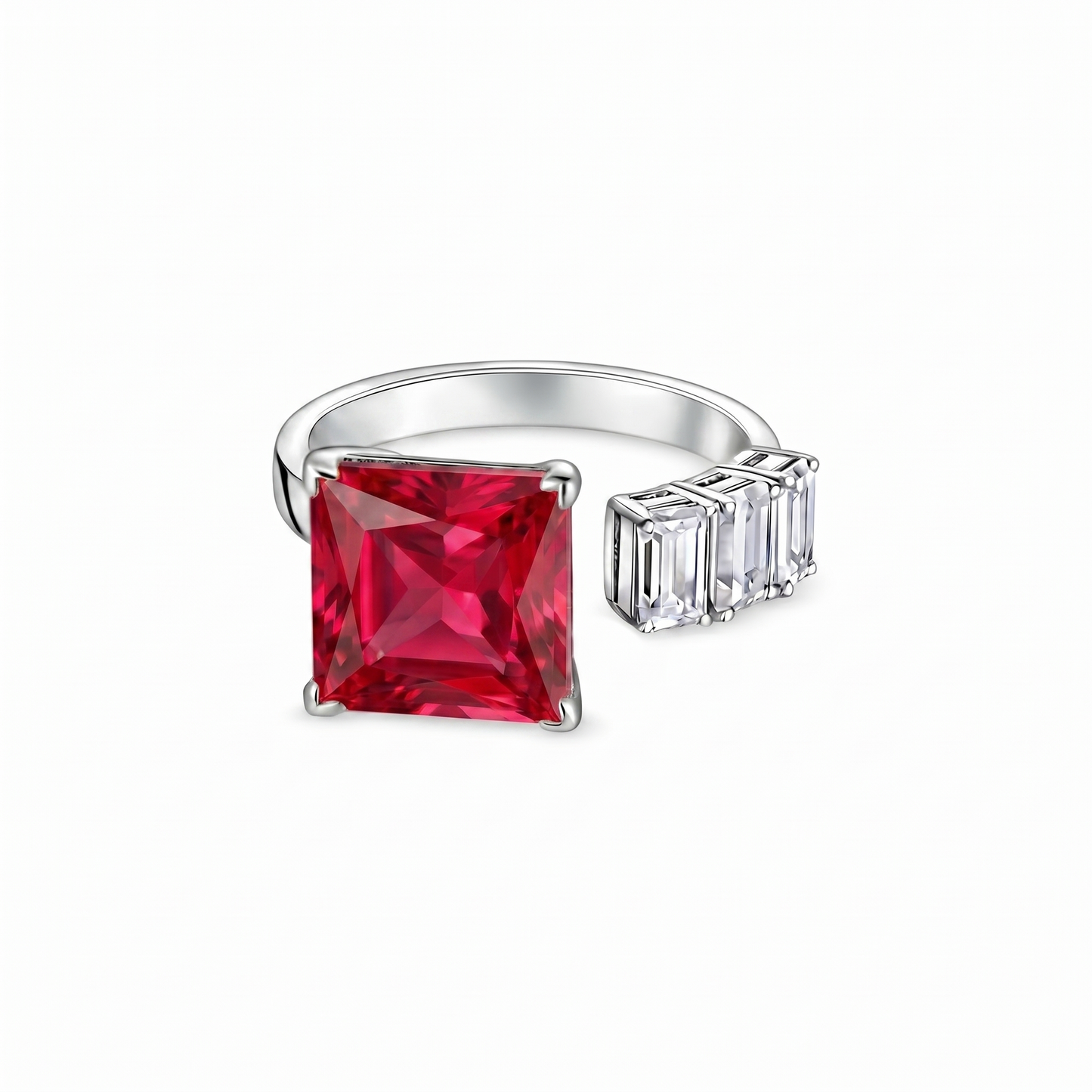 Aria Princess Open Ring – Red Ruby