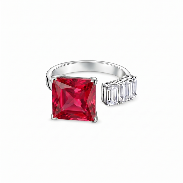 Aria Princess Open Ring – Red Ruby