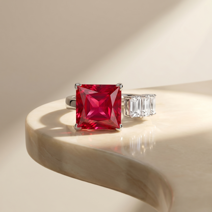 Aria Princess Open Ring – Red Ruby