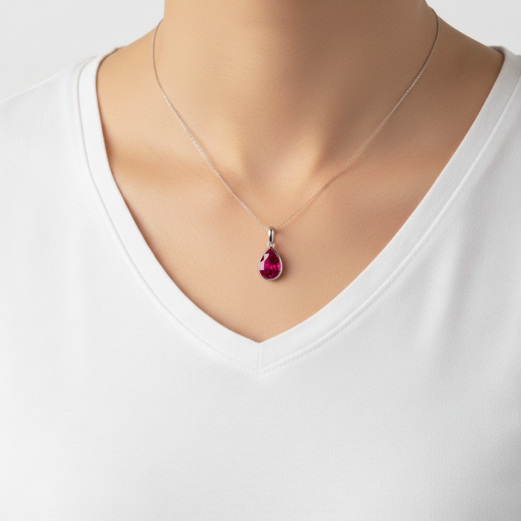 Nova Bold Solitaire Pendant – Red Ruby