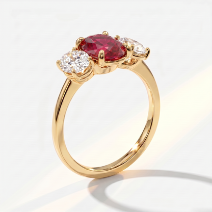 Velara Trilogy Ring – Red Ruby