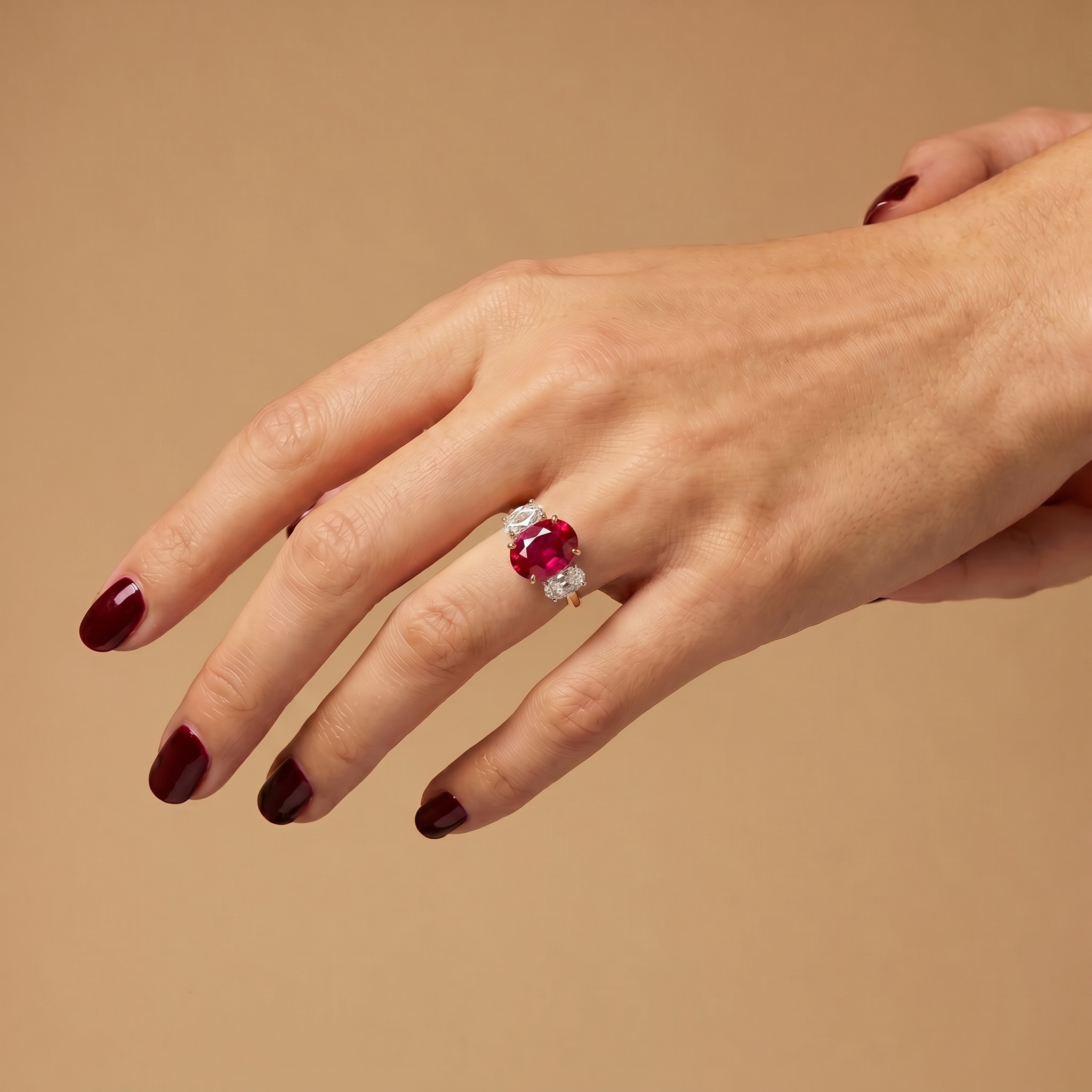Velara Trilogy Ring – Red Ruby