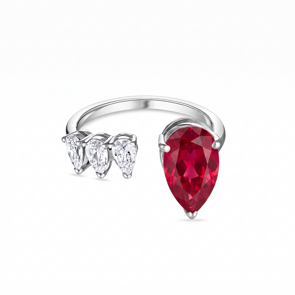 Nova Flare Open Ring – Red Ruby