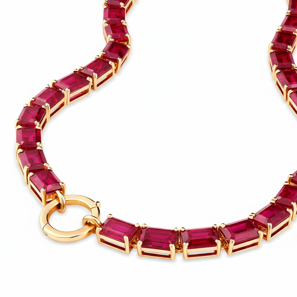 Nexus Tennis Necklace – Red Ruby