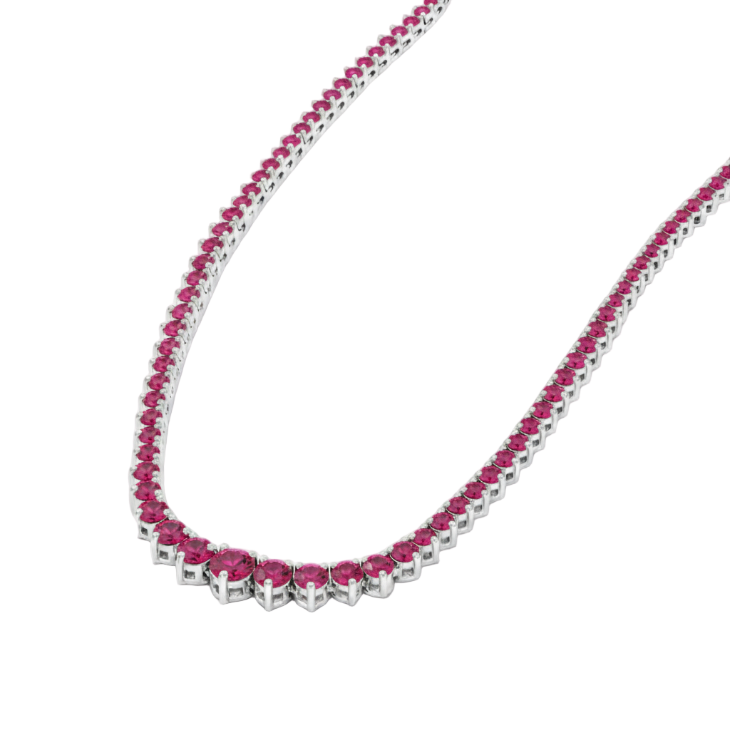 Juno Graduated Tennis Necklace – Red Ruby