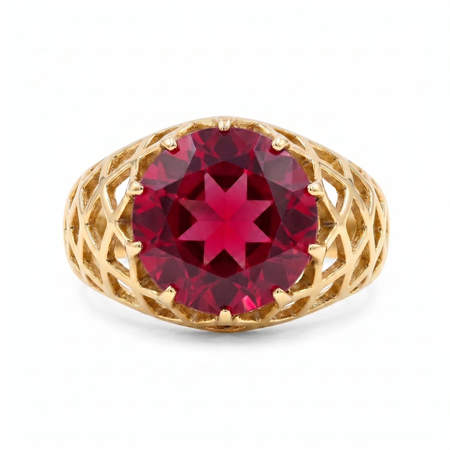 Juno Trellis Ring – Red Ruby