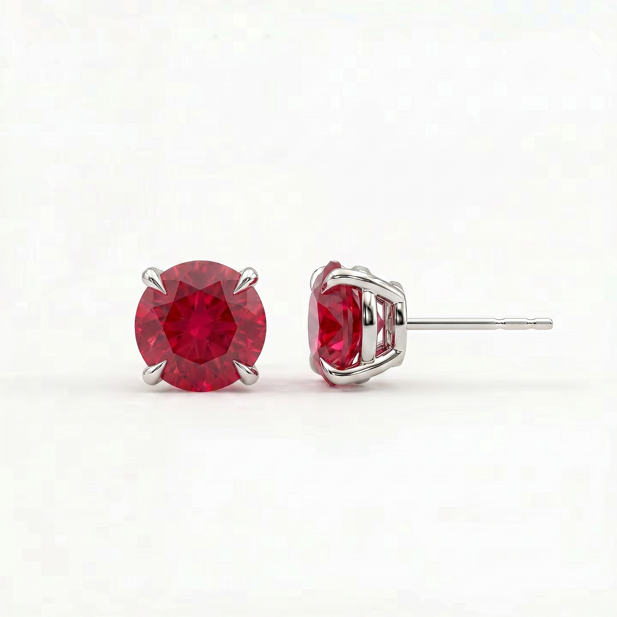 Juno Stud Earrings – Red Ruby