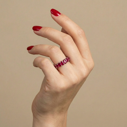 Velara Eternity Ring – Red Ruby