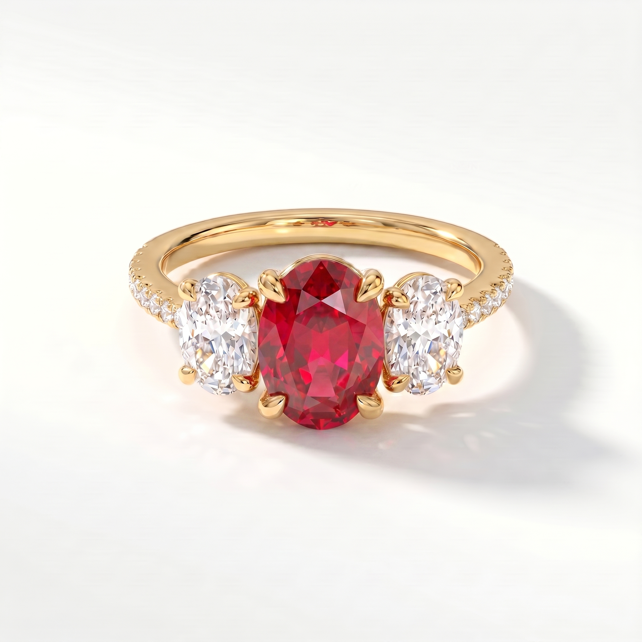 Velara Trilogy Pavé Ring – Red Ruby