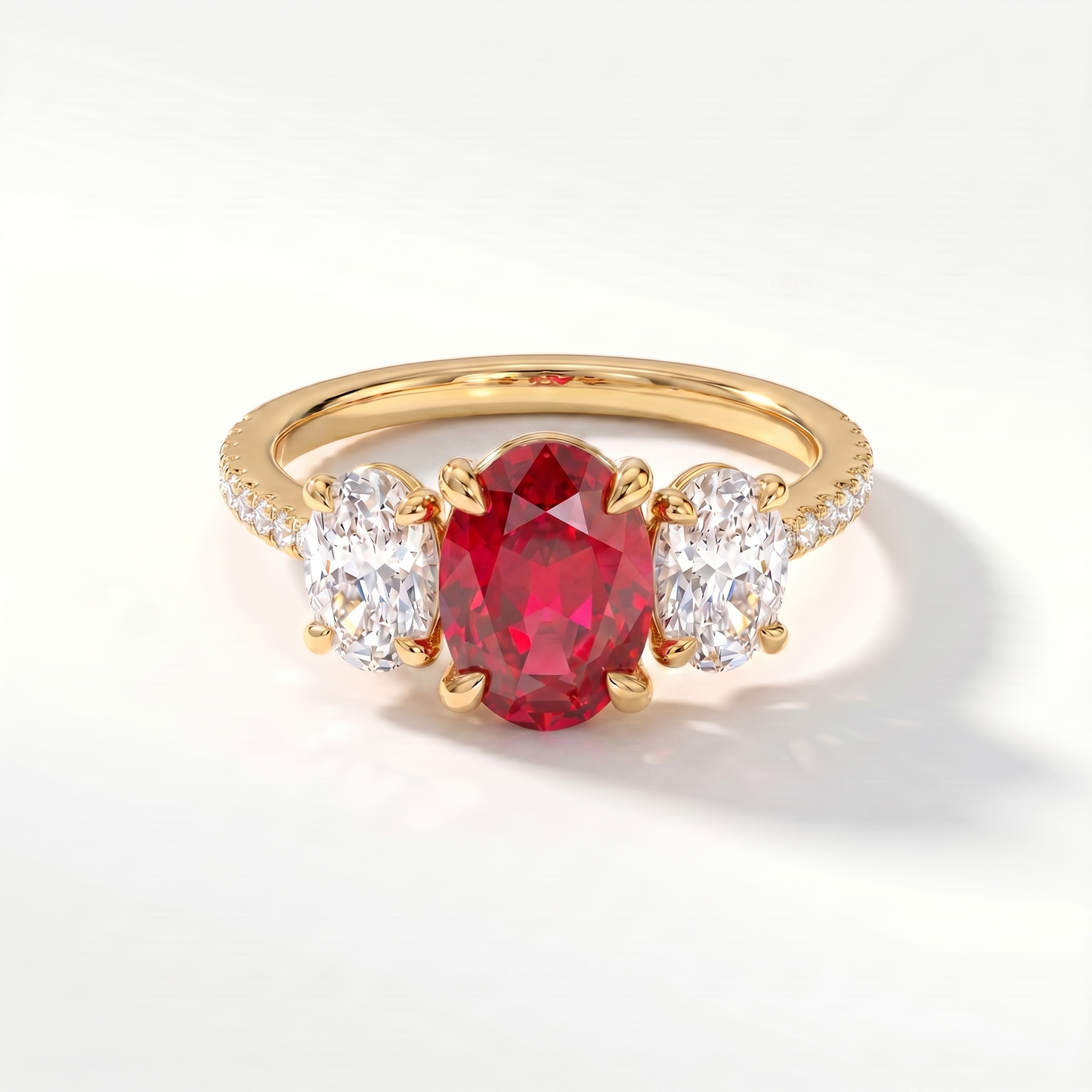 Velara Trilogy Pavé Ring – Red Ruby