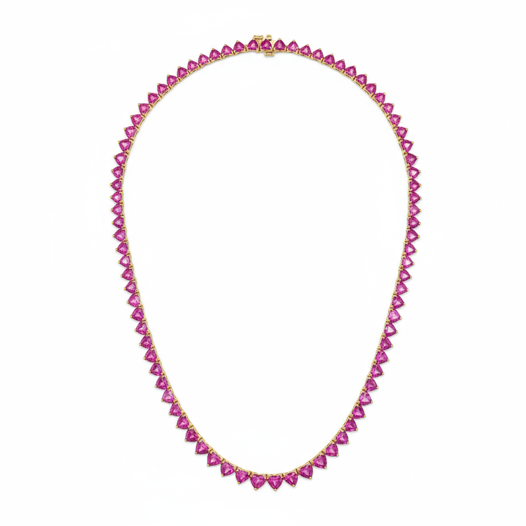 Amore Tennis Necklace – Blue Sapphire