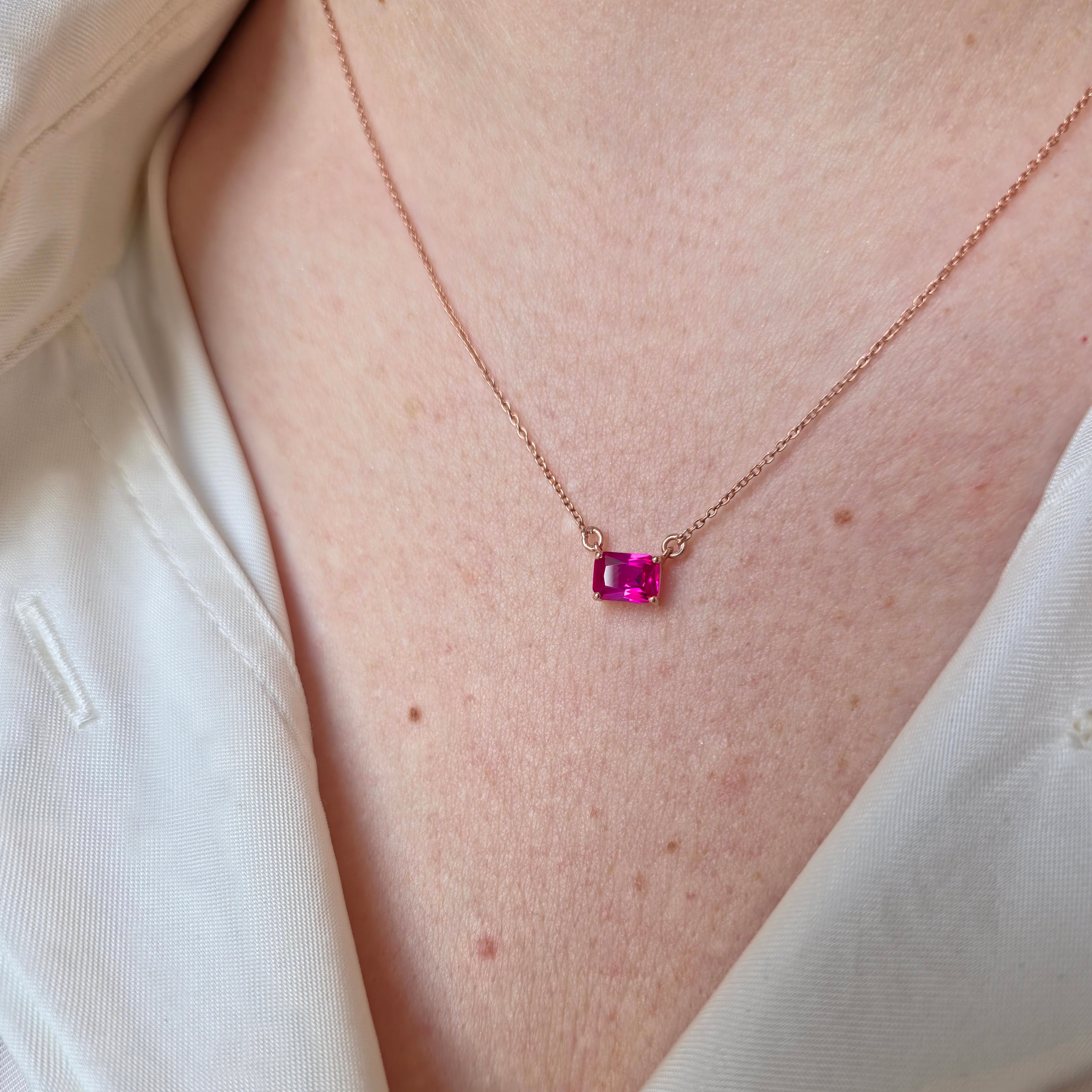 Nexus Solitaire Necklace – Red Ruby