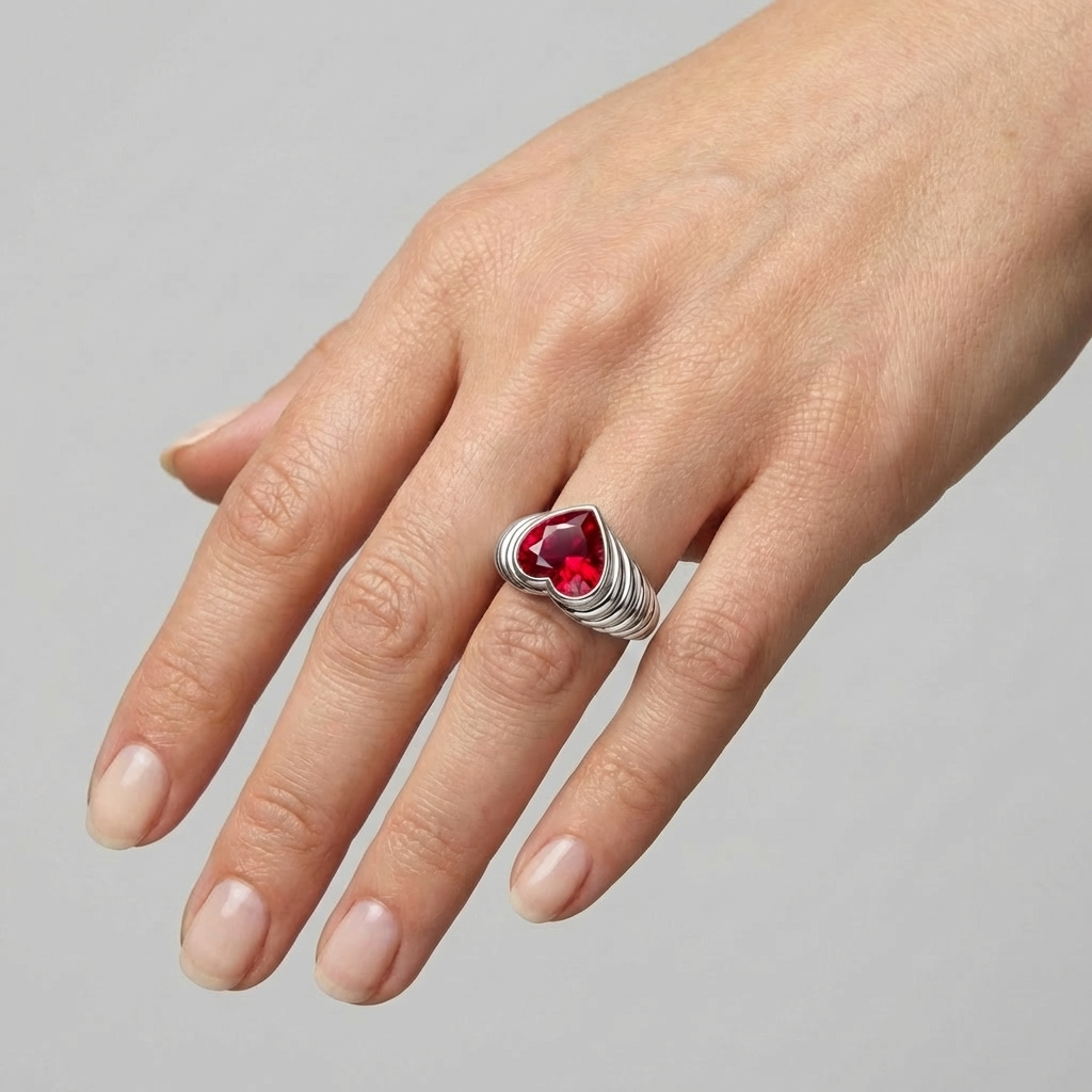Amore Signet Ring – Red Ruby