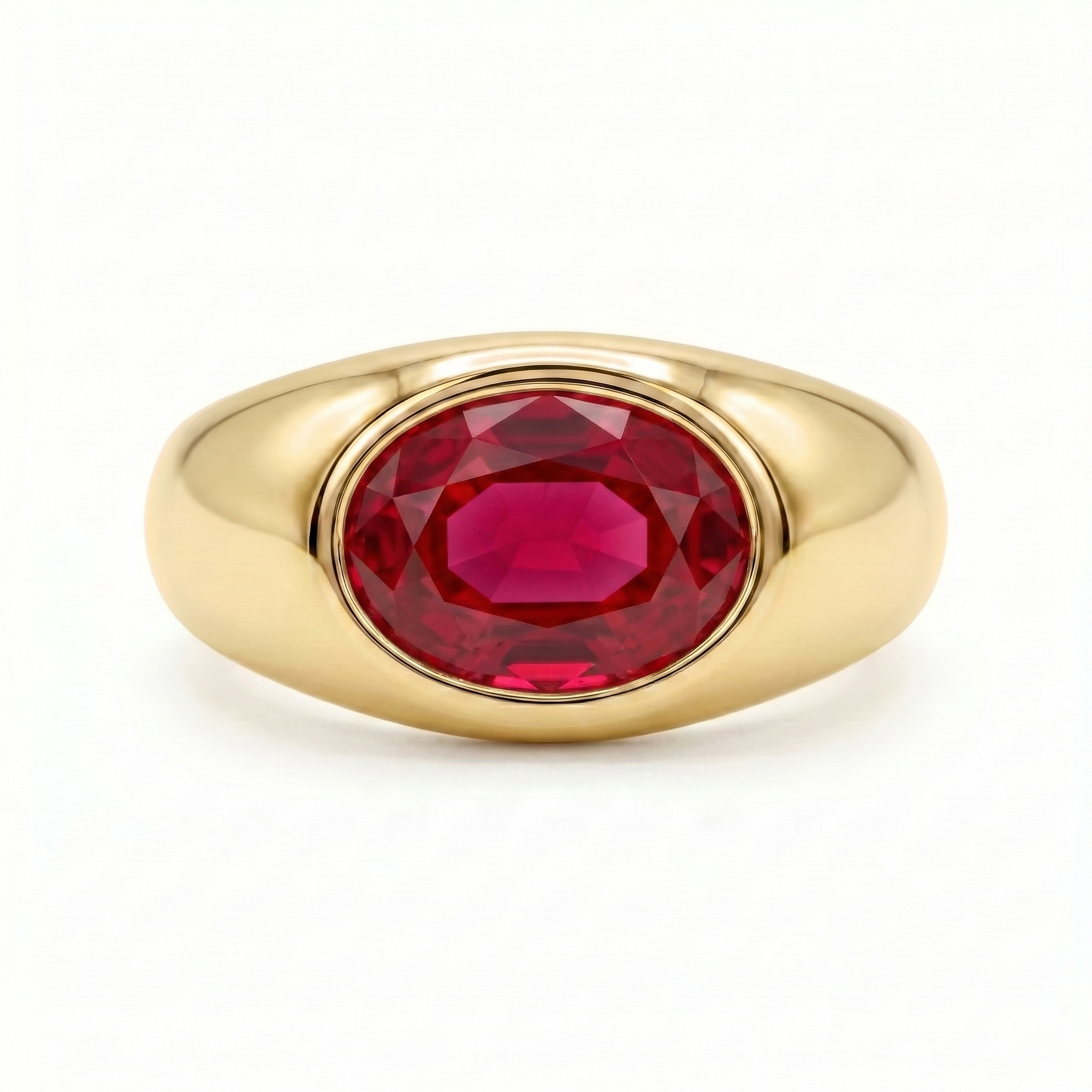 Velara Lateral Signet Ring – Red Ruby