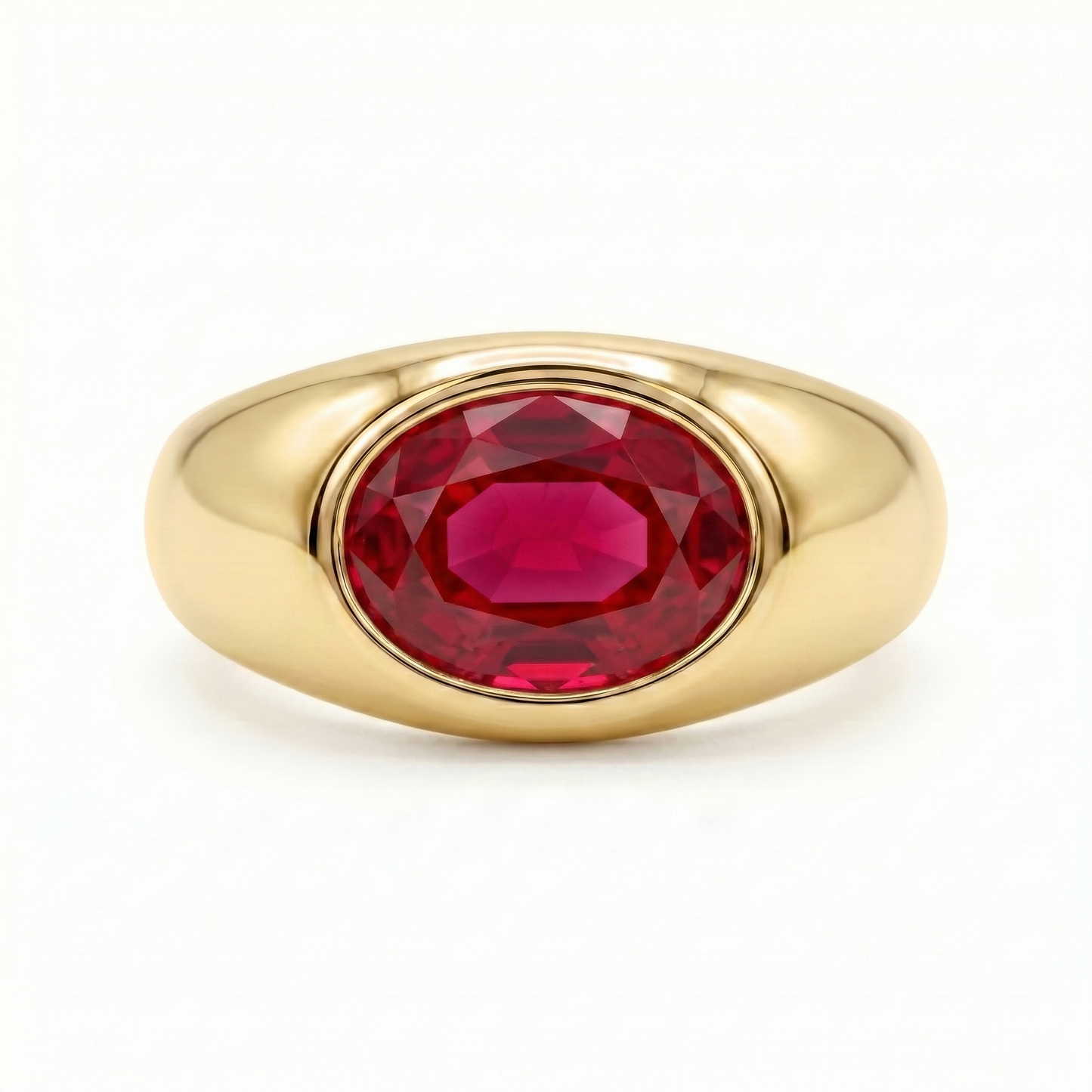 Velara Lateral Signet Ring – Red Ruby