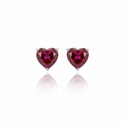 Amore Stud Earrings – Red Ruby