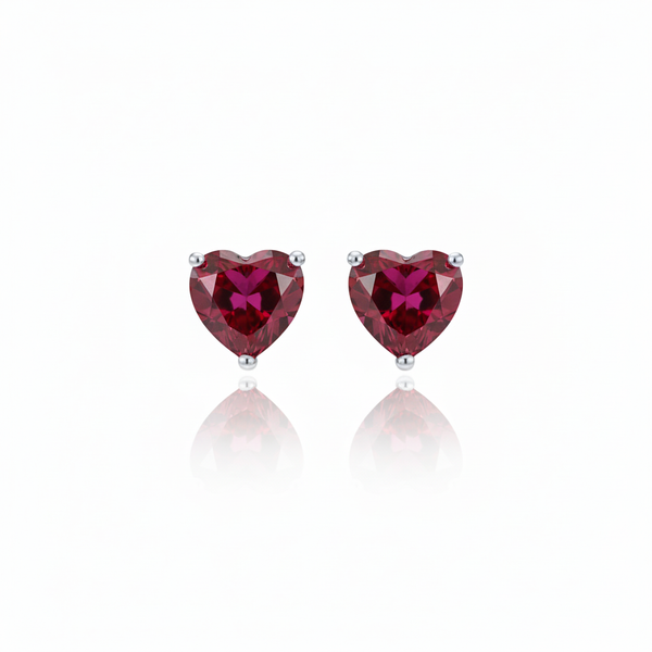 Amore Stud Earrings – Red Ruby