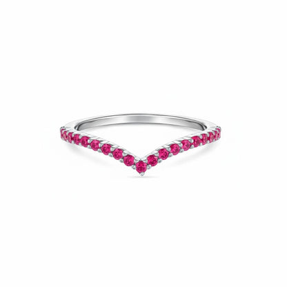 Linea V Demi Ring – Red Ruby